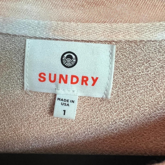 SUNDRY WOMEN'S MULTICOLOR TIE-DYE TERRY OVERSIZE SWEATSHIRT 1 S - Picture 6 of 10